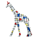 Statue Girafe Animaux Resine - 150cm - Mondrian - ANIMAUX-RESINE.FR