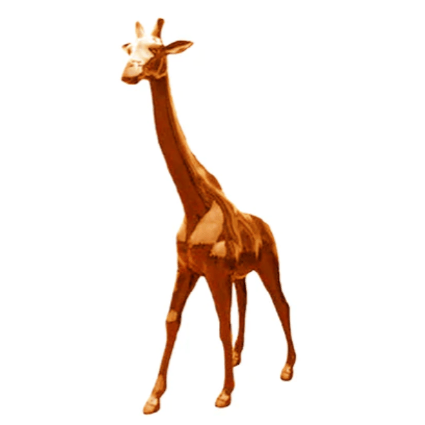 Resine Sculpture Girafe 150CM Orange KALEN - S&C