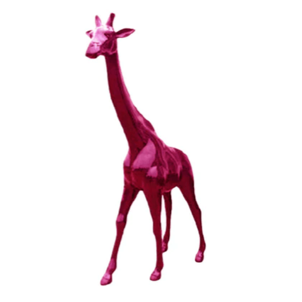 Resine Sculpture Girafe 150cm Rose Fushia TAHIRE - S&C