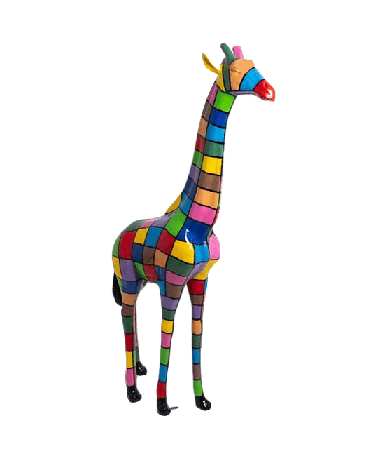 Resine Sculpture Girafe 210CM Multicolore RILAN - S&C