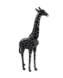 Statue Girafe Animaux Resine - 210cm - Ecaille Argentée - ANIMAUX-RESINE.FR