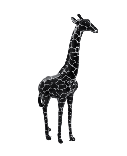 Resine Sculpture Girafe 210CM Ecaille Argentée EDRIN - S&C