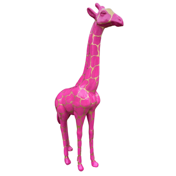 Resine Sculpture Girafe 210cm Ecaille Rose LORENZO - S&C