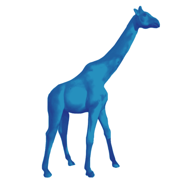 Resine Sculpture Girafe 320CM Bleu Ciel TILDA - S&C