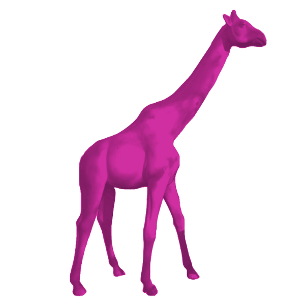 Resine Sculpture Girafe 320cm Rose Fushia ZENON - S&C