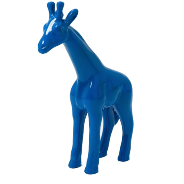 Resine Sculpture Girafe 50cm Bleu HENDRIX - S&C