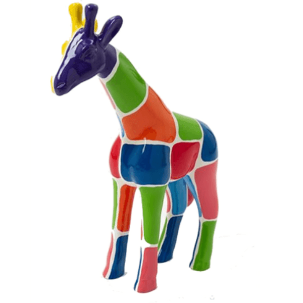 Resine Sculpture Girafe 50cm Multicolore DORIAN - S&C