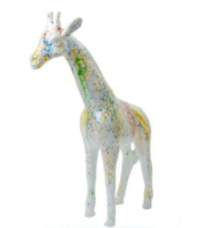 Resine Sculpture Girafe 50cm Graffiti Blanc VELORIN - S&C