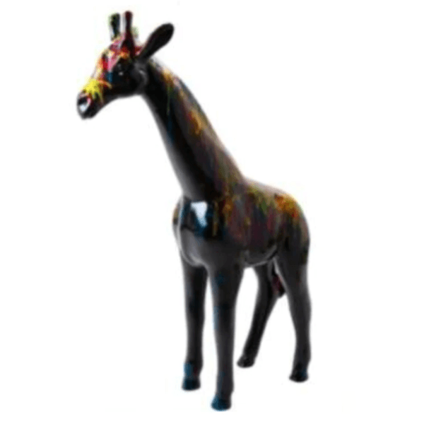 Resine Sculpture Girafe 50cm Graffiti Noir DIMAR - S&C