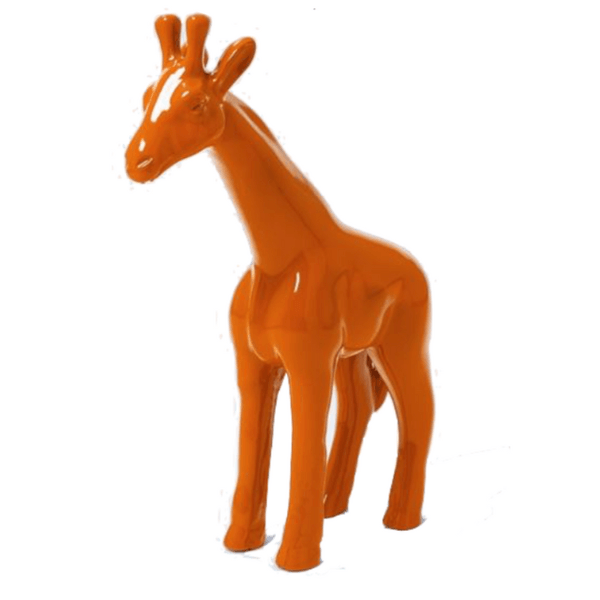 Resine Sculpture Girafe 50CM Orange AULIS - S&C