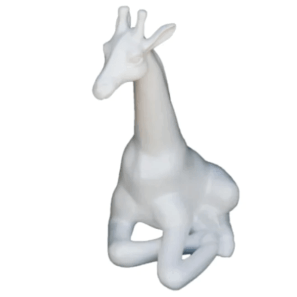 Resine Sculpture Girafe 90cm Blanc MATIS - S&C