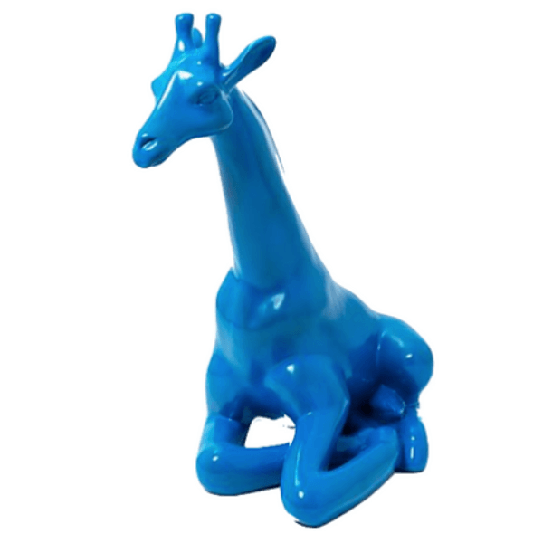 Resine Sculpture Girafe 90cm Bleu LORAN - S&C