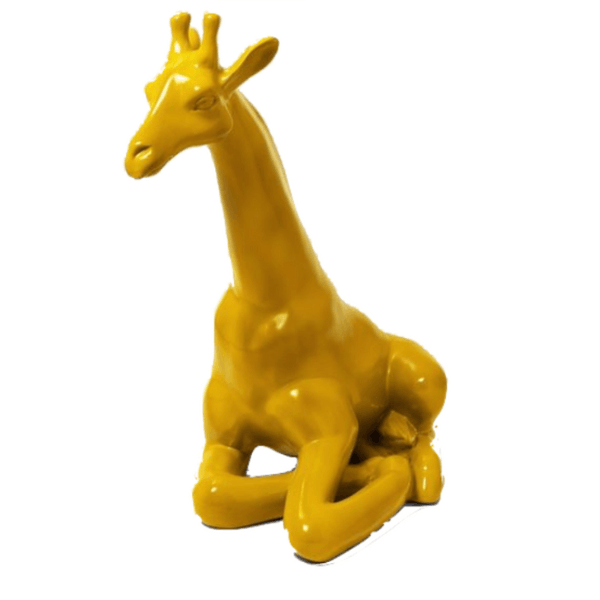 Resine Sculpture Girafe 90cm Jaune DIMELLE - S&C