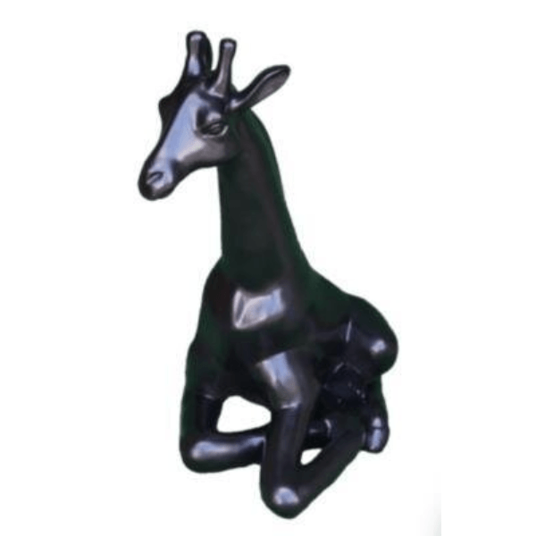 Resine Sculpture Girafe 90CM Noir MATIS - S&C