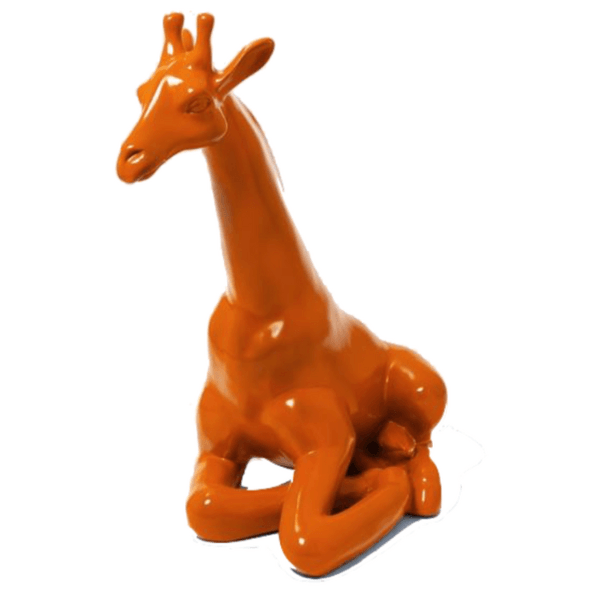 Resine Sculpture Girafe 90CM Orange SULFIA - S&C