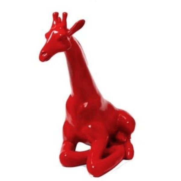 Resine Sculpture Girafe 90cm Rouge VILMAR - S&C