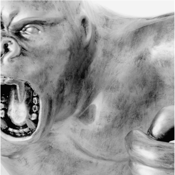 Resine Sculpture Gorille 120 CM Argenté ELDAN - S&C