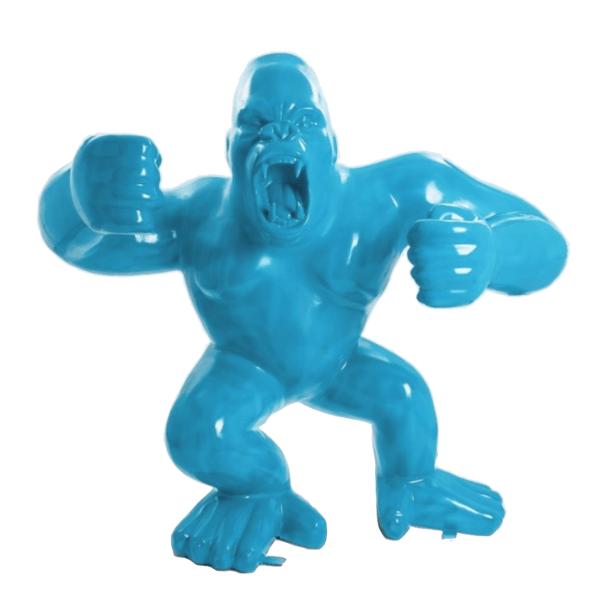 Resine Sculpture Gorille 120CM Bleu Ciel RILAA - S&C