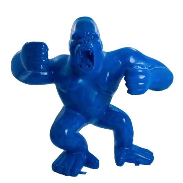Resine Sculpture Gorille 120cm Bleu Nuit JOVIAN - S&C