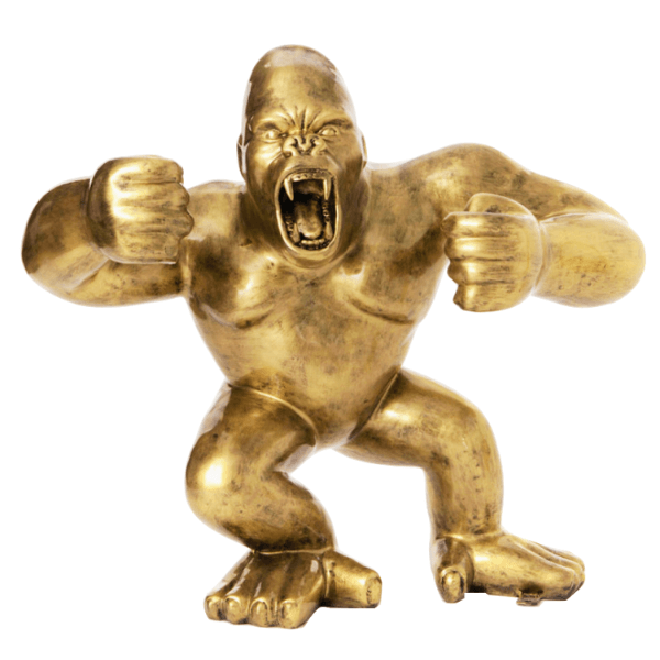 Resine Sculpture Gorille 190cm Doré LIOV - S&C