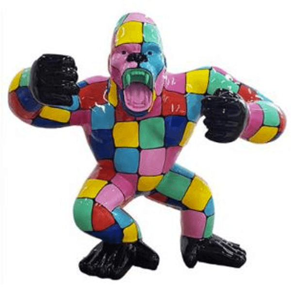 Resine Sculpture Gorille 190CM Noir Et Or ZURK - S&C