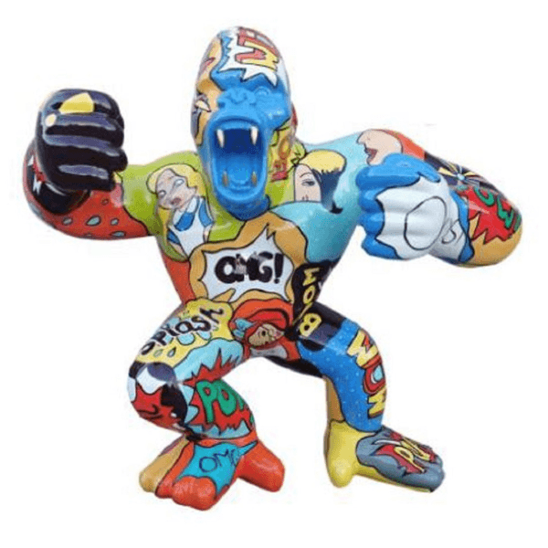 Resine Sculpture Gorille 190CM Noir Et Or THALIO - S&C