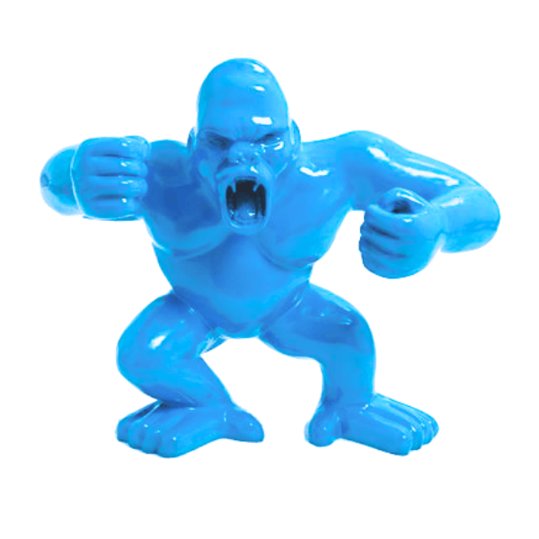 Resine Sculpture Gorille 30CM Bleu Ciel LORIS - S&C