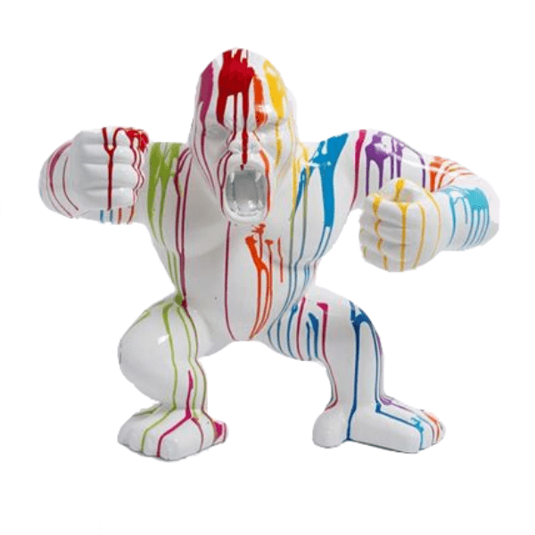 Resine Sculpture Gorille 30cm Multicolore LUMEN - S&C