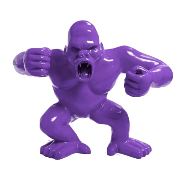 Resine Sculpture Gorille 30cm Violet ELDOR - S&C