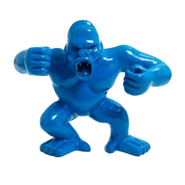 Resine Sculpture Gorille 45cm Bleu VIVIEN - S&C