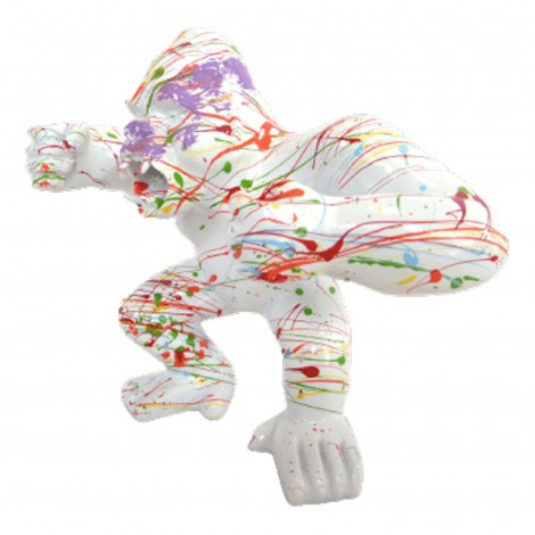 Resine Sculpture Gorille 45CM Graffiti Blanc ZOLIN - S&C