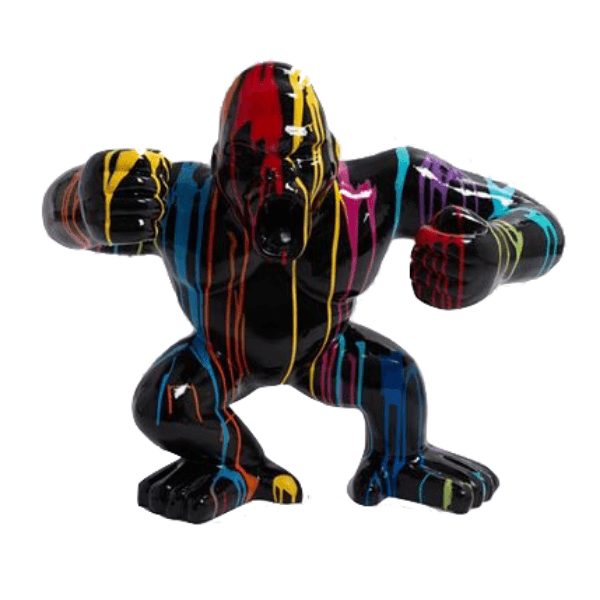 Resine Sculpture Gorille 45CM Multicolore SAMIR - S&C