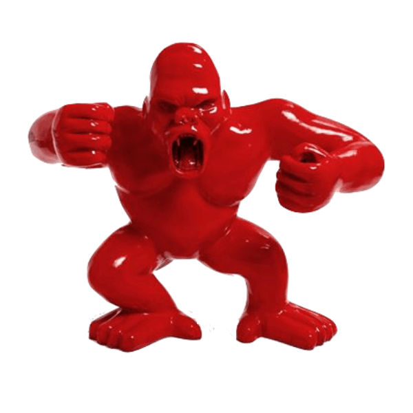 Resine Sculpture Gorille 45CM Rouge LUCIDUS - S&C