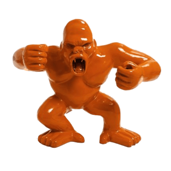 Resine Sculpture Gorille 70cm Orange BRIKEL - S&C