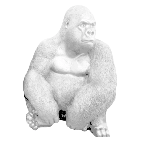 Resine Sculpture Gorille 75CM Blanc MATTEO - S&C