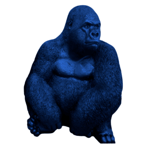 Resine Sculpture Gorille 75cm Bleu Nuit LURIN - S&C