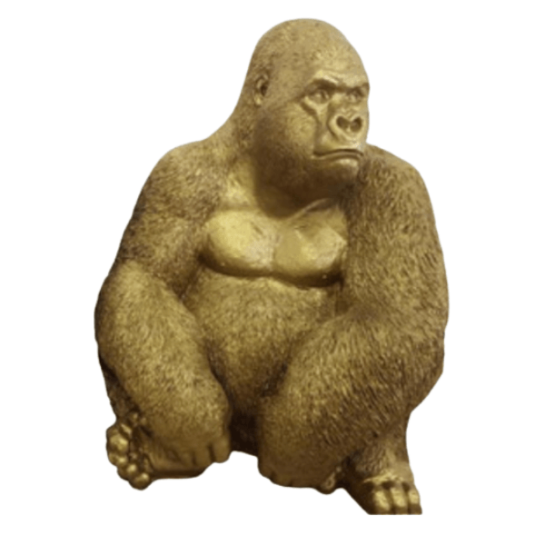 Resine Sculpture Gorille 75cm Doré OLIVIER - S&C