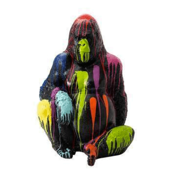 Resine Sculpture Gorille 75cm Multicolore CHARLOTE - S&C