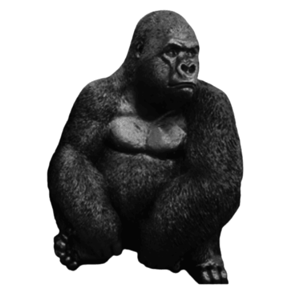 Resine Sculpture Gorille 75cm Noir LUMEN - S&C