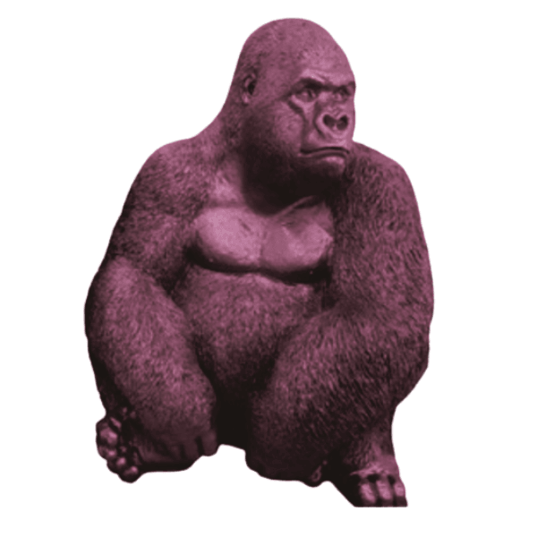 Resine Sculpture Gorille 75 CM Rose Clair NALDOR - S&C