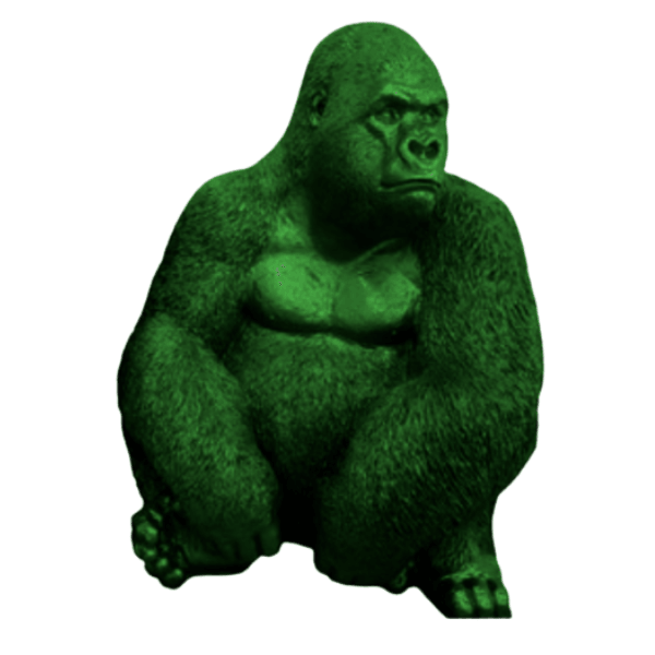 Resine Sculpture Gorille 75CM Vert LIOV - S&C
