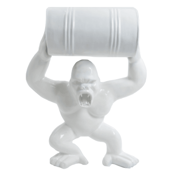 Resine Sculpture Gorille 100cm Blanc MATIS - S&C