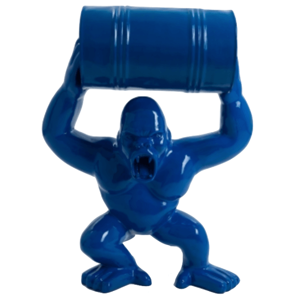 Resine Sculpture Gorille 100CM Bleu Nuit KALEN - S&C