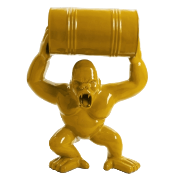 Resine Sculpture Gorille 100CM Jaune LYSANDRE - S&C
