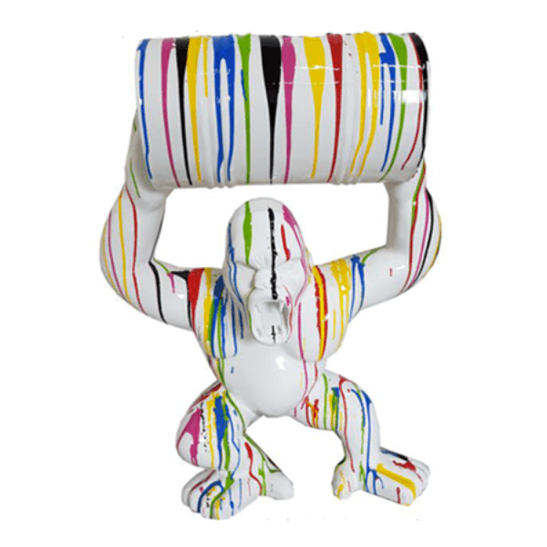Resine Sculpture Gorille 100cm Multi Couleur SINEAD - S&C