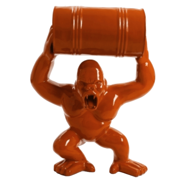 Resine Sculpture Gorille 100CM Orange JAKOB - S&C
