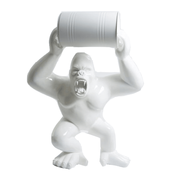 Resine Sculpture Gorille 140CM Blanc MATILDA - S&C