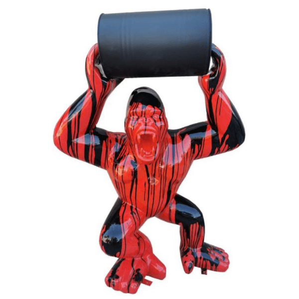 Resine Sculpture Gorille 140CM Coulure Noir ZENON - S&C