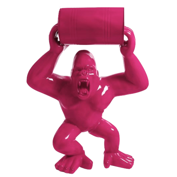 Resine Sculpture Gorille 140CM Rose Fuchsia MARVON - S&C