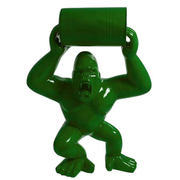 Resine Sculpture Gorille 140cm Vert MORIGAN - S&C